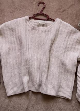 Светр h&m, кофта, в‘язаний светр, білий светр, зимовий светр