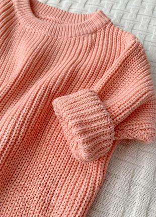 Вязаний светр, вязана кофта 6-9 міс пильно розовий