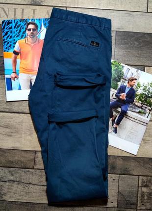 Мужские синие зауженные брюки чиносы scotch & soda размер 32/323 фото