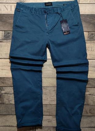 Мужские синие зауженные брюки чиносы scotch & soda размер 32/32