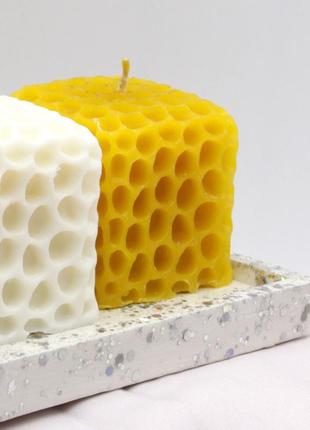 Свічка соти жовта, подарунок інтер'єрна свічка ручної роботи, свічка-сувенір ручної роботи