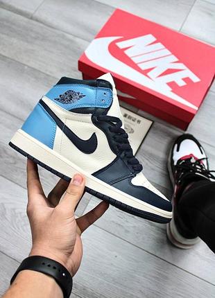 Nike air jordan 1 blue кросівки чоловічі8 фото