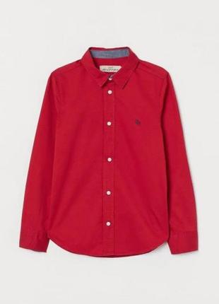 Красная рубашка длинный рукав h&m
