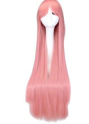 Парик рожевий довгий, парик довге волосся рожеві, парик 100 см