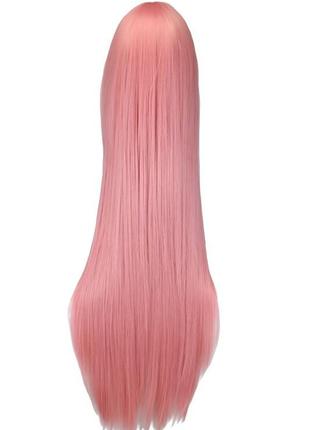 Парик рожевий довгий, парик довге волосся рожеві, парик 100 см2 фото