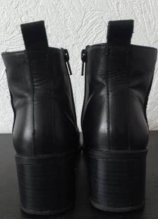 Кожаные ботинки челси полусапоги на невысоком толстом каблуке р.372 фото