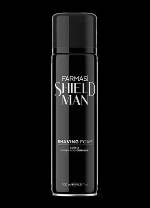🌷піна для гоління shaving foam farmasi"shield man aloe & amino acid complex",225 мл.2 фото