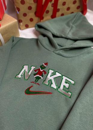 Худі nike grinch зелений / кофта на флісі жіночий / чоловічий3 фото