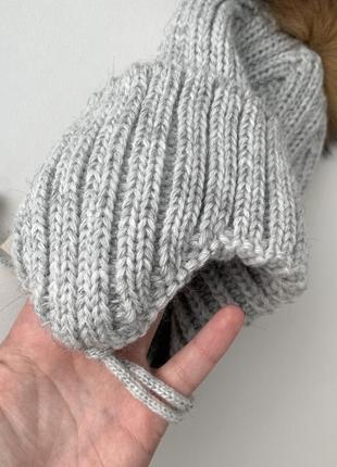 Комплект шапка та хомут зима сірий 50-56см6 фото