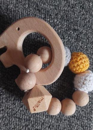 Брендова дерев'яна іграшка гризунок слоник. німеччина3 фото