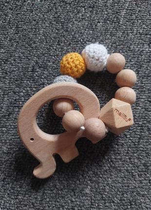Брендова дерев'яна іграшка гризунок слоник. німеччина1 фото