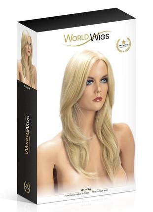 Челка длинные волосы локоны волнистые блонд светлые парик world wigs olivia long blonde