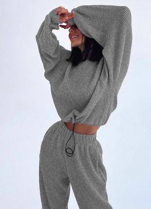 Супер крутий, теплий костюмчик oversize. тепла вовняна тканина.  к5 фото