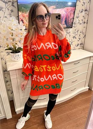 Свитер платье туника вязаное