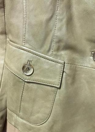 Кожаная куртка-жакет,с накладными карманами5 фото