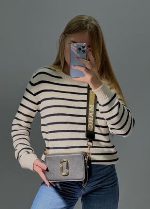 Женская черная с золотом сумка через плечо marc jacobs 🆕маленька сумка кросс боди 4