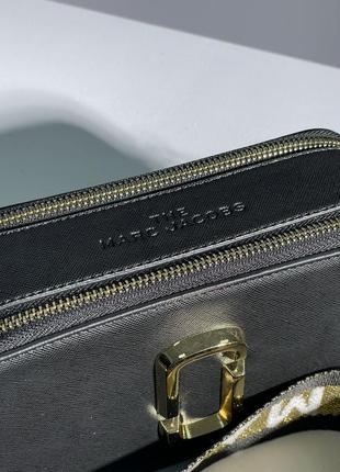 Женская черная с золотом сумка через плечо marc jacobs 🆕маленька сумка кросс боди 7