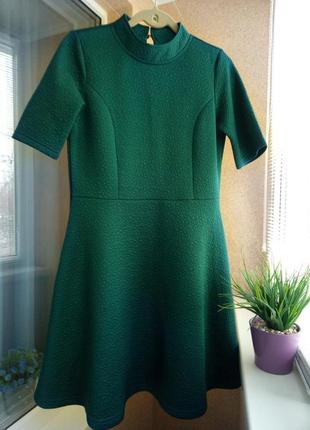 Стильне фактурне сукні/світшот смарагдового кольору1 фото