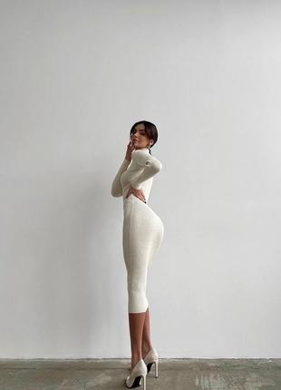 Сукня міді в рубчик, в стилі зара, zara, в обтяжку, з довгими рукавами, сукня-гольф, плаття
