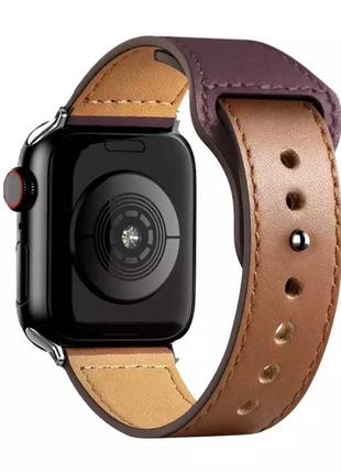 Шкіряний ремінець для apple watch5 фото