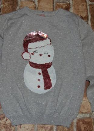 Нарядная кофта девочке 5 - 6 лет свитер перевертыш primark