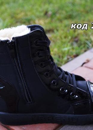 Ботинки женские черные европейская зима. польша2 фото