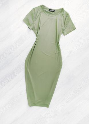 Стильне плаття міді в кольорі хакі2 фото