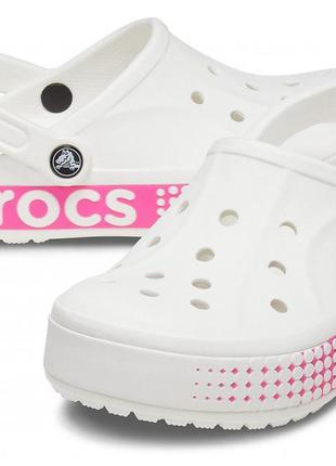Сабо крокс Women crocs bayaband logo motion білі логотип Women crocs3 фото