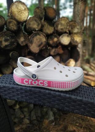 Сабо крокс Women crocs bayaband logo motion білі логотип Women crocs5 фото