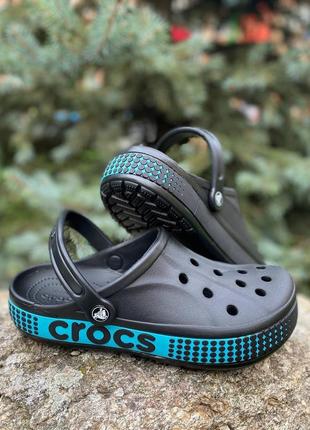 Сабо крокс crocs bayaband logo motion чорні логотип crocs1 фото