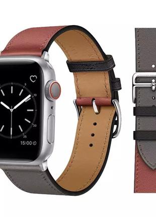 Шкіряний ремінець для apple watch5 фото