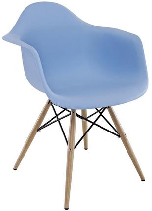 Крісло (стілець пластиковий) тауер eames, пластик, колір блакитний