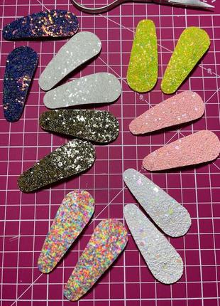 Заколочки клік-клак глітерні