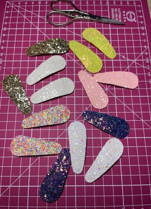 Заколочки клік-клак глітерні