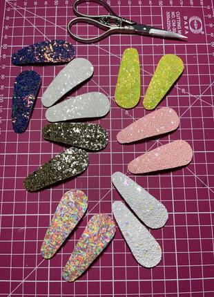 Заколочки клік-клак глітерні