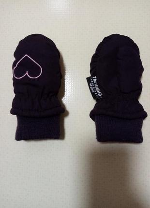 Теплі рукавички c&a 1-2 роки1 фото