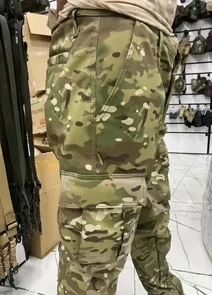 Тактичні військові штани зимові soft shell мультикам2 фото