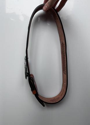Винтажный кожаный ремень siskiyou 1995 made in mexico usa с гравировкой лапы медведя...