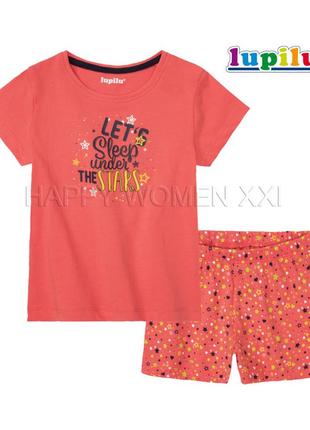 2-4 года летняя пижама для девочки lupilu футболка и шорты домашняя одежда детская пижамка подарок1 фото