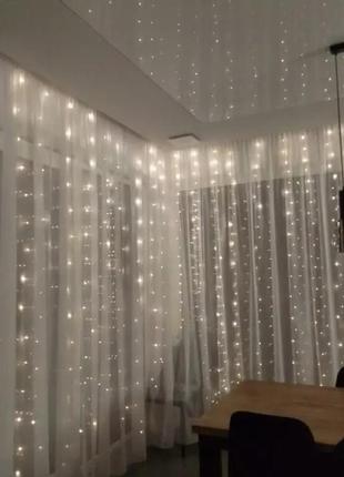 Акція!!! гірлянда штора usb 200 led 3*2 з пультом