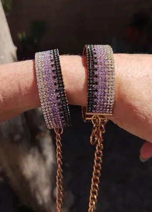 Лакшери браслеты с кристаллами rianne s: diamond cuffs, подарочная упаковка стразы1 фото