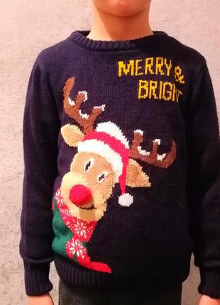Зимний новогодний свитер джемпер олень3 фото