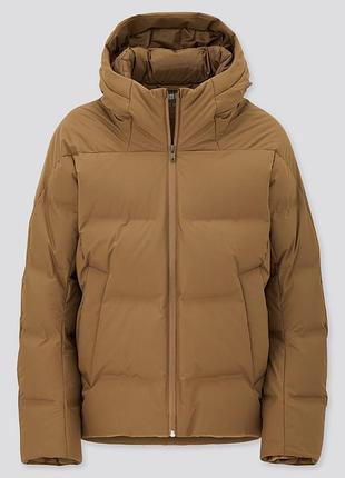 Теплий безшовний пуховик uniqlo seamles (коричневий)