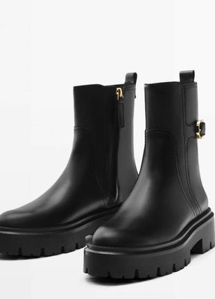 Ботинки челси чоботи кожаные натуральная кожа massimo dutti оригинал