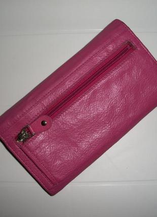 Кошелёк кошелёчек кожаный, розовый5 фото
