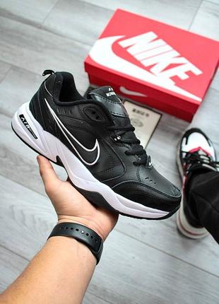 Чоловічі чорно-білі шкіряні кросівки nike air monarch🆕 найк монарх