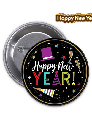 Значок badge happy new year з новим роком новорічний