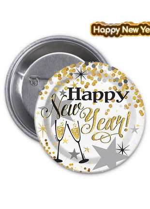 Значок badge happy new year з новим роком новорічний