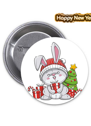 Значок badge happy new year з новим роком новорічний