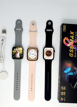Смарт часы 8 серии smart watch gs8 мах 45mm украинское меню с функцией звонка черные6 фото